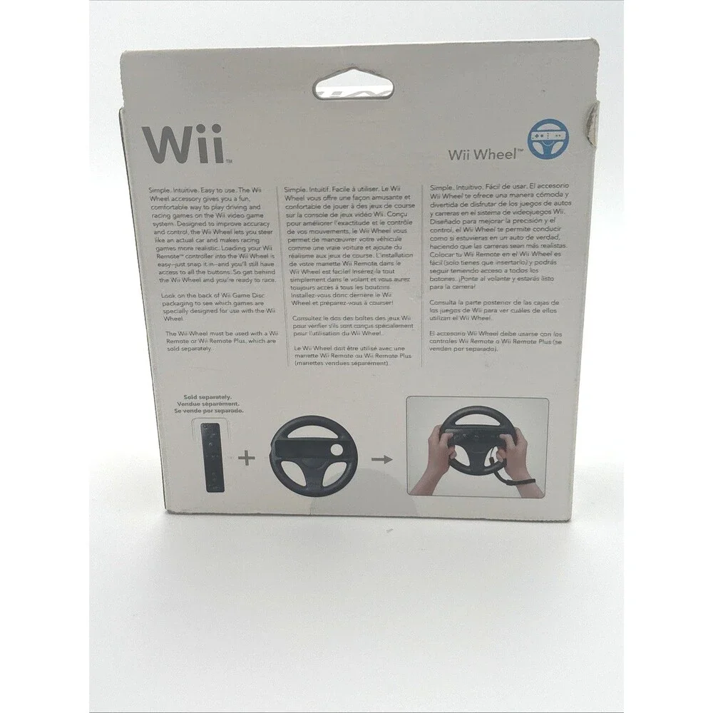 Nintendo Wii Black Wheel Complete in Box CIB Sealed NEW
